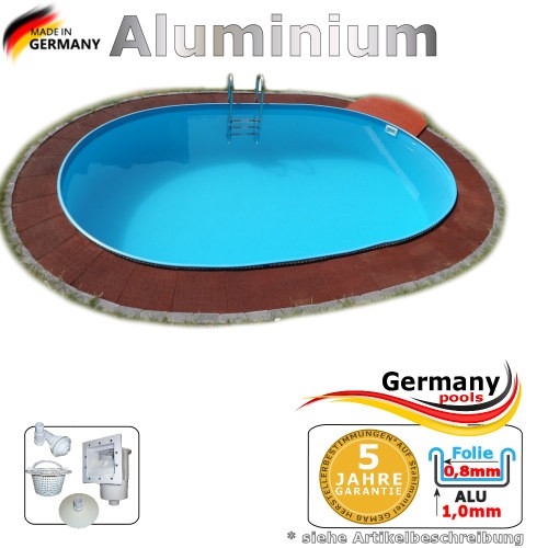 Aluminium Pool 6,23 x 3,60 x 1,50 m Alu Einbaupool