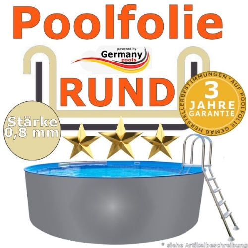 Poolfolie sand 2,50 x 1,20 m x 0,8 rund bis 1,50 m
