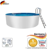 Aluwand Schwimmbad 3,00 x 1,50 m Aluminium Rundpool