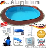 Pool Komplettset 8,0 x 4,0 x 1,50 m Swimmingpool Alu