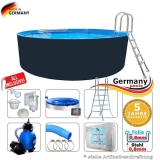 Stahl-Pool 500 x 125 cm Komplettset Anthrazit