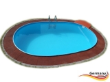 Edelstahl Pool 7,37 x 3,6 x 1,25 m oval Komplettset