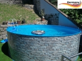 Gartenpool 600 x 120 cm Poolset Stone Pool Steinoptik
