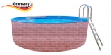 Schwimmingpool 350 x 120 cm Poolset Pool Komplettset Brick