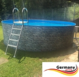 Gartenpool 450 x 120 cm Poolset Stone Pool Steinoptik
